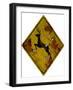 Deer Crossing Hunting Sign Plastic Sign-null-Framed Art Print