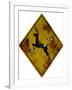 Deer Crossing Hunting Sign Plastic Sign-null-Framed Art Print