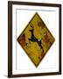 Deer Crossing Hunting Sign Plastic Sign-null-Framed Art Print