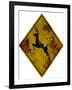 Deer Crossing Hunting Sign Plastic Sign-null-Framed Art Print