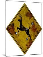 Deer Crossing Hunting Sign Plastic Sign-null-Mounted Art Print