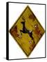 Deer Crossing Hunting Sign Plastic Sign-null-Framed Stretched Canvas