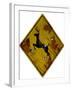 Deer Crossing Hunting Sign Plastic Sign-null-Framed Art Print