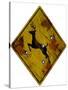 Deer Crossing Hunting Sign Plastic Sign-null-Stretched Canvas