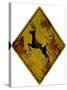 Deer Crossing Hunting Sign Plastic Sign-null-Stretched Canvas