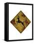 Deer Crossing Hunting Sign-null-Framed Stretched Canvas