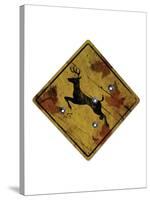 Deer Crossing Hunting Sign-null-Stretched Canvas