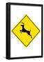 Deer Crossing Sign Poster-null-Framed Poster