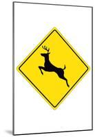 Deer Crossing Sign Poster-null-Mounted Poster