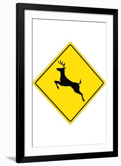 Deer Crossing-null-Framed Art Print