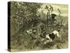 Deer Dog Hunt Austira 1891-null-Stretched Canvas