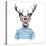 Deer Dressed up in Hipster Style-mart_m-Stretched Canvas