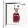 Deer Dressed up in Pullover-Olga_Angelloz-Framed Art Print