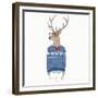 Deer Dressed up in Pullover-Olga_Angelloz-Framed Premium Giclee Print