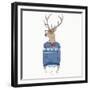 Deer Dressed up in Pullover-Olga_Angelloz-Framed Premium Giclee Print