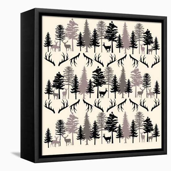 Deer Forest BT-Erin Clark-Framed Stretched Canvas