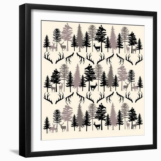 Deer Forest BT-Erin Clark-Framed Giclee Print