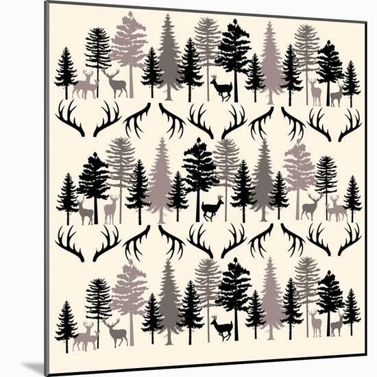 Deer Forest BT-Erin Clark-Mounted Giclee Print