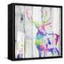 Deer Gaze Colorful-OnRei-Framed Stretched Canvas