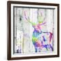 Deer Gaze Colorful-OnRei-Framed Art Print