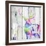 Deer Gaze Colorful-OnRei-Framed Art Print