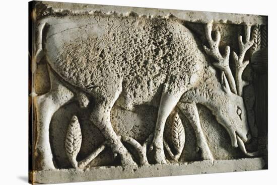 Deer Grazing, Ivory Panel from Arslan Tash, Syria, 8th Century BC-null-Stretched Canvas