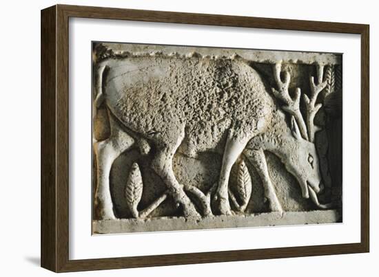 Deer Grazing, Ivory Panel from Arslan Tash, Syria, 8th Century BC-null-Framed Giclee Print