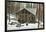 Deer Hanging by Rustic Cabin in Winter-null-Framed Art Print