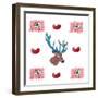 Deer, Hearts, Love & Edelweiss-Markus Bleichner-Framed Art Print