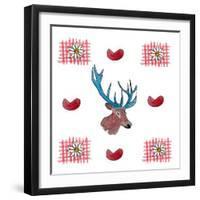 Deer, Hearts, Love & Edelweiss-Markus Bleichner-Framed Art Print