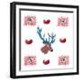 Deer, Hearts, Love & Edelweiss-Markus Bleichner-Framed Art Print