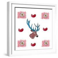 Deer, Hearts, Love & Edelweiss-Markus Bleichner-Framed Art Print