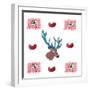 Deer, Hearts, Love & Edelweiss-Markus Bleichner-Framed Art Print