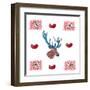 Deer, Hearts, Love & Edelweiss-Markus Bleichner-Framed Art Print