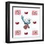 Deer, Hearts, Love & Edelweiss-Markus Bleichner-Framed Art Print