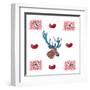 Deer, Hearts, Love & Edelweiss-Markus Bleichner-Framed Art Print