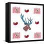 Deer, Hearts, Love & Edelweiss-Markus Bleichner-Framed Stretched Canvas
