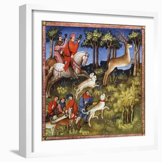 Deer Hunt, 15th Century-null-Framed Giclee Print