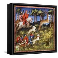 Deer Hunt, 15th Century-null-Framed Stretched Canvas