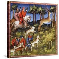 Deer Hunt, 15th Century-null-Stretched Canvas