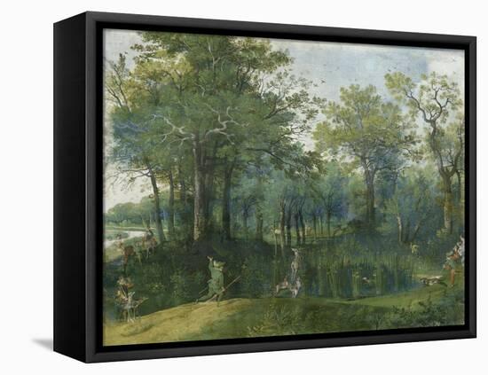 Deer Hunt in Marshy Undergrowth-Niederländischer Meister-Framed Stretched Canvas