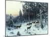 Deer in a Snowy Wooded Landscape-Arthur Julius Thiele-Mounted Giclee Print