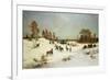 Deer in a Wooded Winter Landscape-Julius Arthur Thiele-Framed Giclee Print