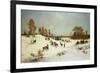 Deer in a Wooded Winter Landscape-Julius Arthur Thiele-Framed Giclee Print