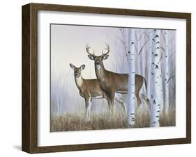 Deer in Birch Woods-Rusty Frentner-Framed Giclee Print