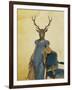 Deer in Blue Dress-Fab Funky-Framed Art Print