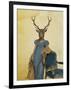 Deer in Blue Dress-Fab Funky-Framed Art Print