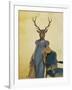 Deer in Blue Dress-Fab Funky-Framed Art Print