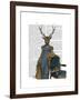 Deer in Blue Dress-Fab Funky-Framed Art Print