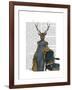 Deer in Blue Dress-Fab Funky-Framed Art Print